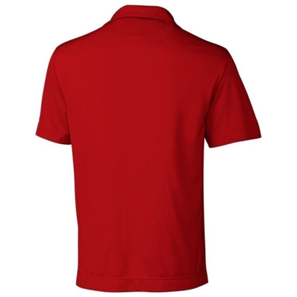 Cutter & Buck CB Drytec Solid Red Mens Short Sleeve Polo - Picture 2 of 14